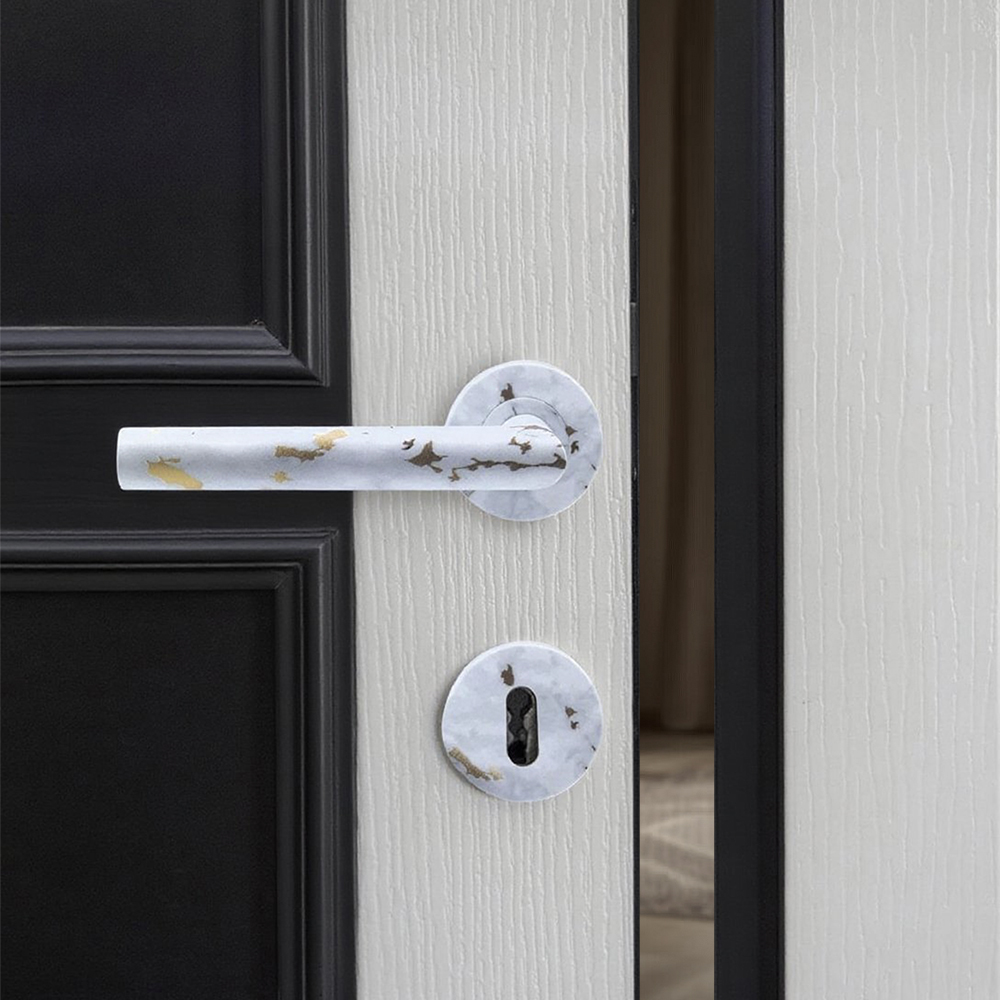 Modern Minimalist Style Marble Vein Water Painting Door Handle