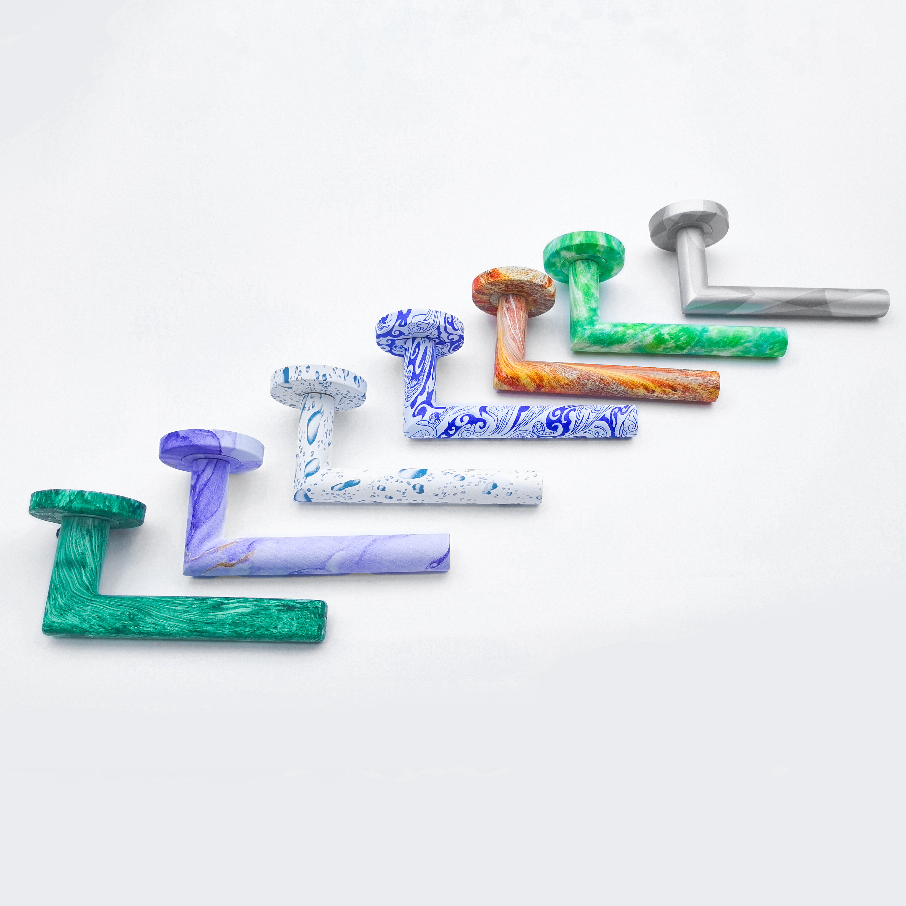 Modern Minimalist Style Irregular Shape Watercolour Handle