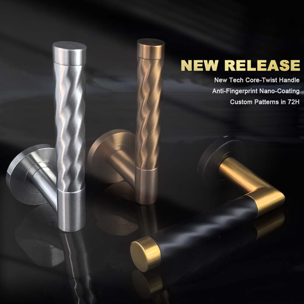 Luxury Architectural Stainless Industrial Design Door Lever Handle for Bedroom