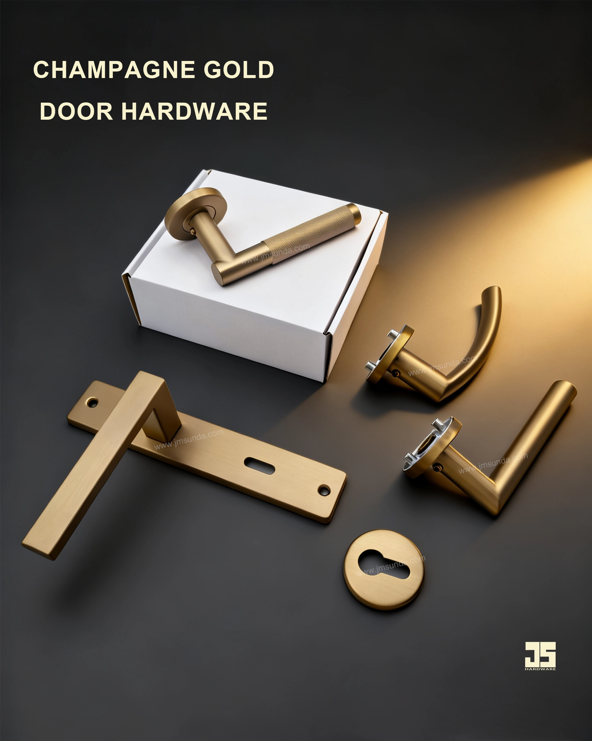 Modern Champagne Gold Door Hardware for Contemporary Interiors | Fingerprint-Resistant Architectural Hardware Collection