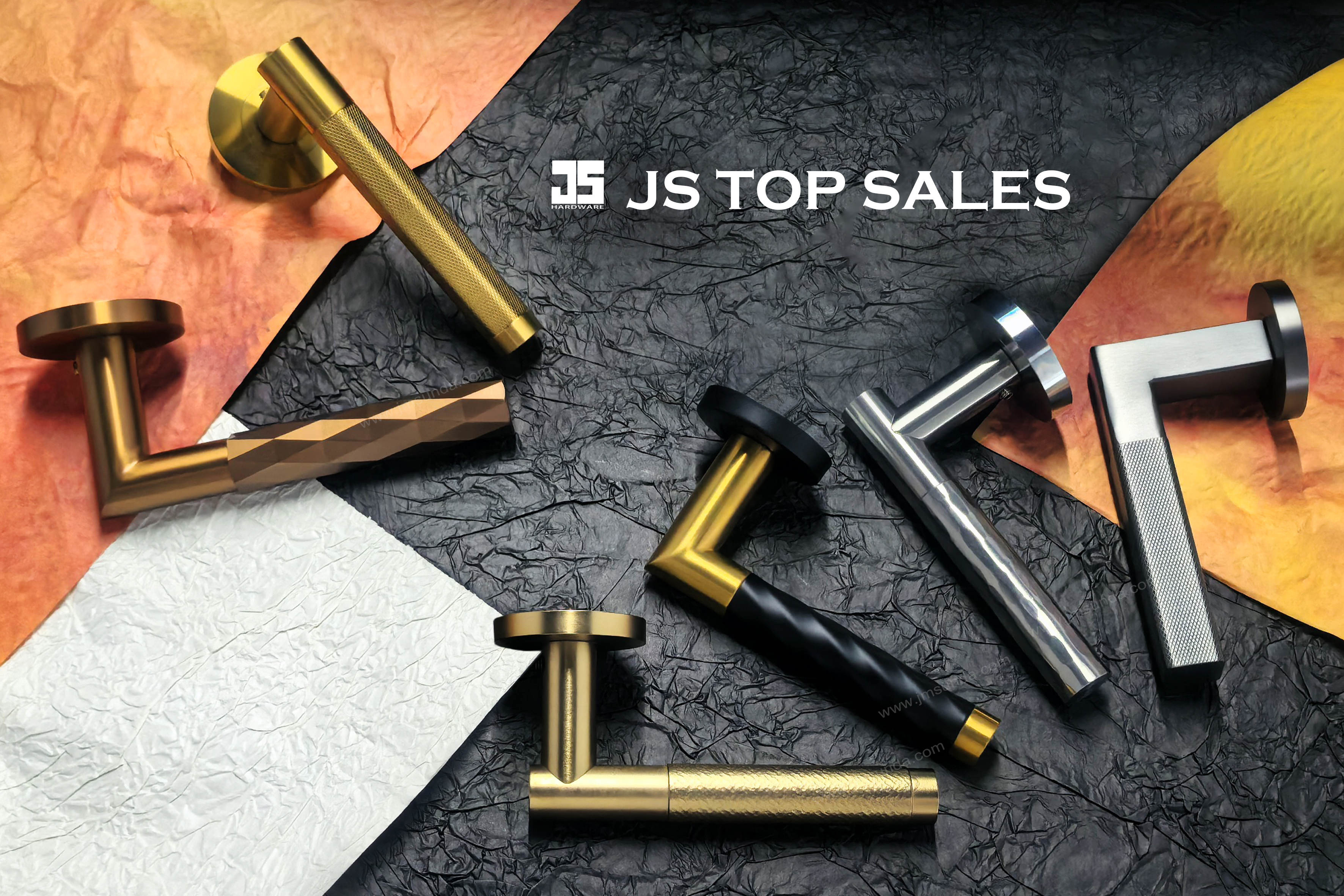 Special Shaped Stainless Steel Door Handles in Gun Gray, Gold & Black-Gold Finishes.jpg