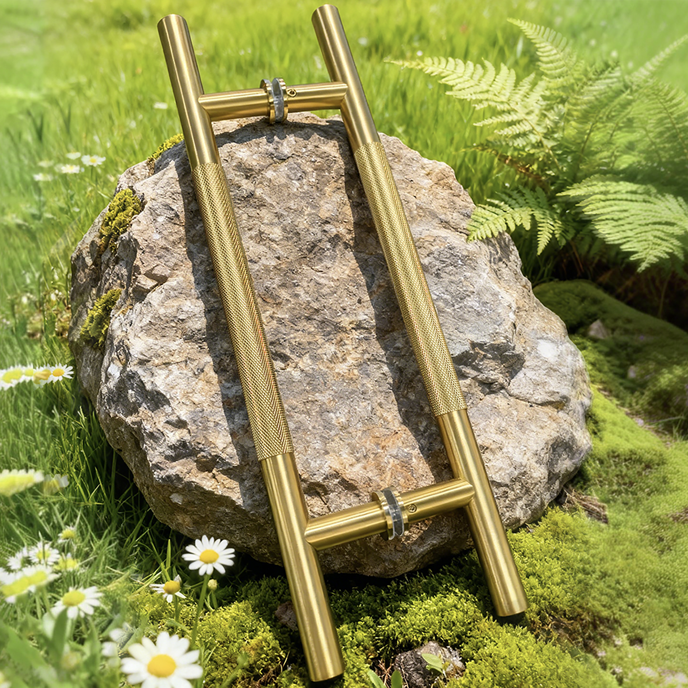 Stainless Steel Square Shape Double Side Glass Pull Handle for Commercial Door