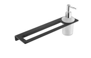 Modern Design Black Soap Dispenser+Towel Ring