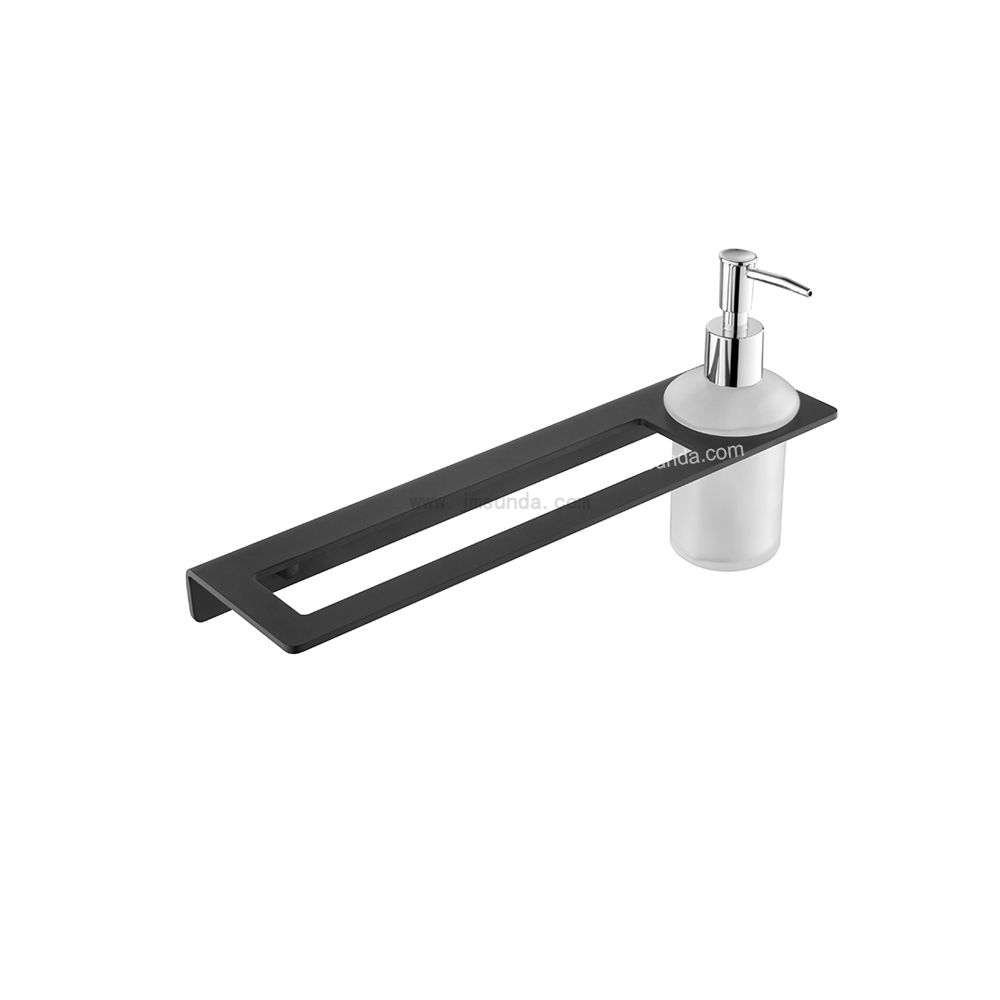 Modern Design Black Soap Dispenser+Towel Ring