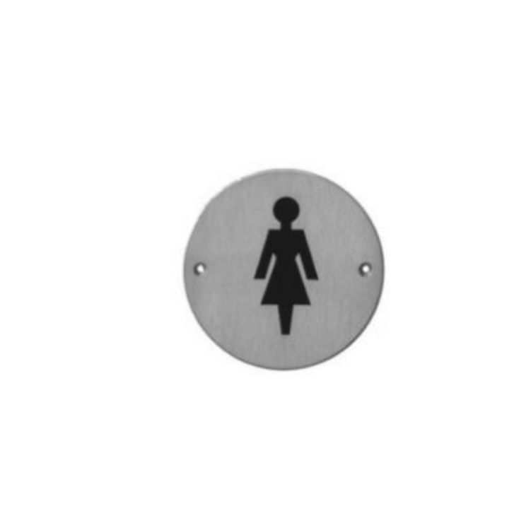 Factory hot sales Stainless Steel female toilet sign plated