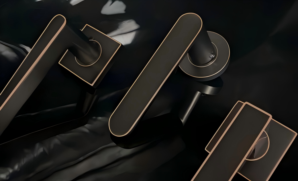 Oil Rubbed Bronze Door Lever Handle on Rose - Modern 304 Stainless Steel Interior Door Hardware for Residential & Commercial Use