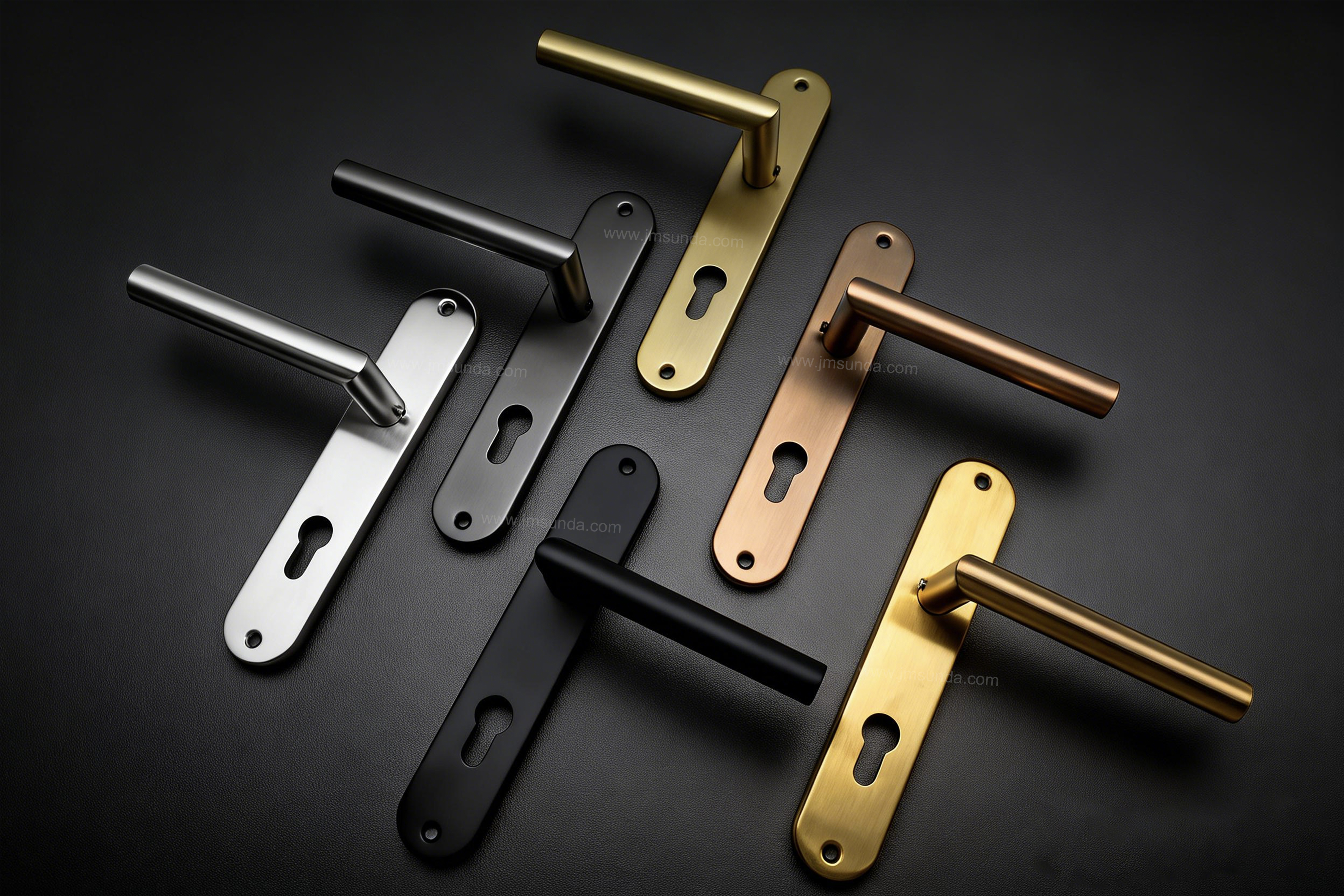 Architectural Long Plate Lever Door Handles in Multi-Finish Stainless Steel (Black Gold Bronze Satin).jpg