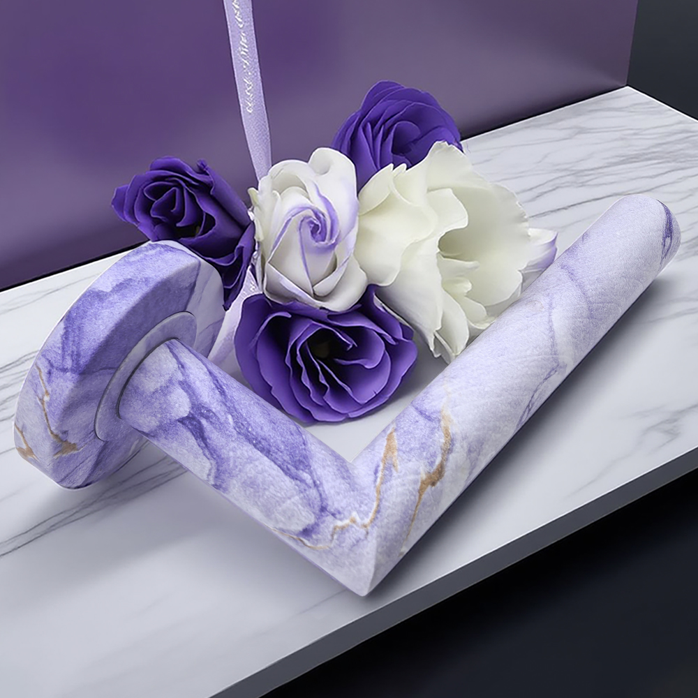 New Luxury Bedroom Hotel Water Printed Industrial Stainless Steel Door Handle