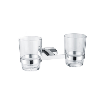 Modern Design Chrome Double Tumbler Holder