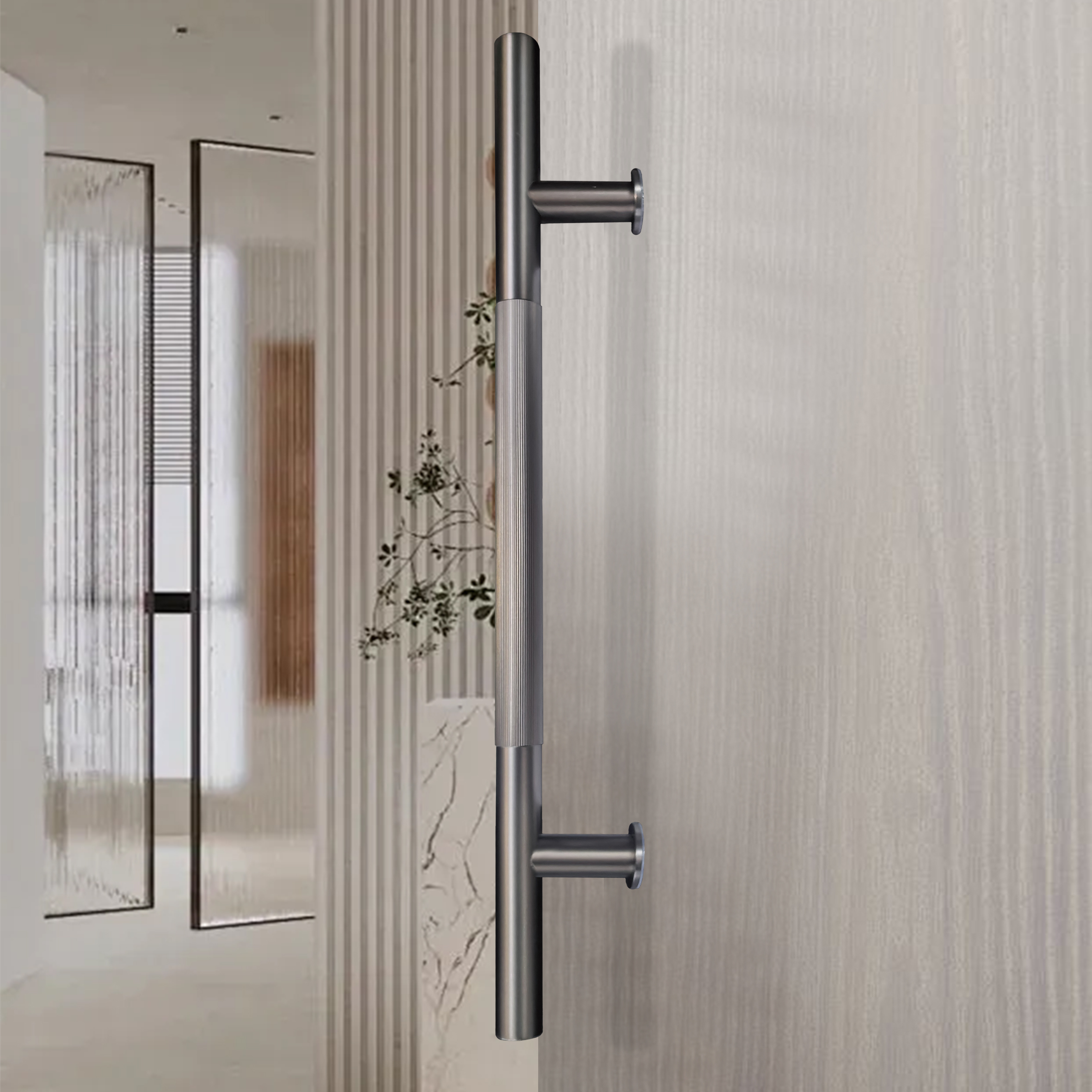 Stainless Steel Square Shape Double Side Glass Pull Handle for Commercial Door