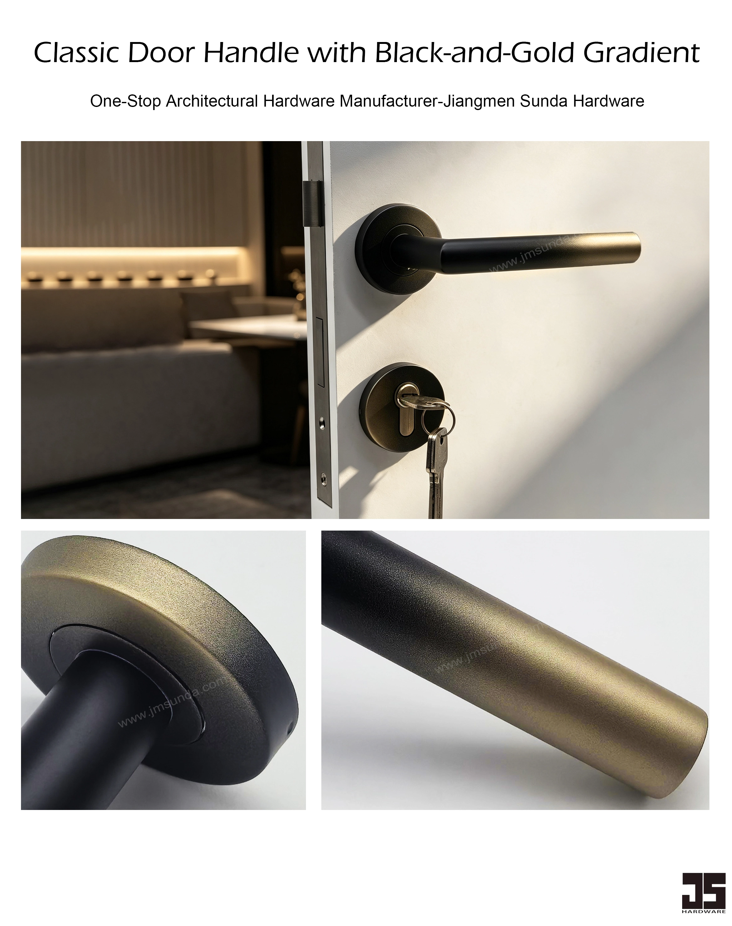 Black And Gold Gradient Door Handle: A New Finish for Modern Door Hardware Collections