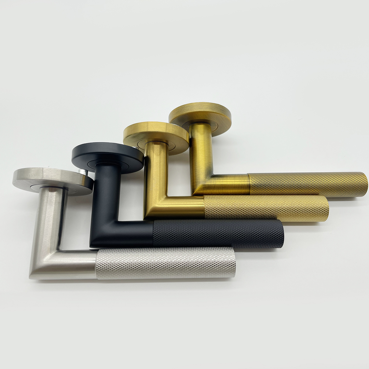Nordic Style 304 Stainless Steel Right Angle Knurled Door Handle