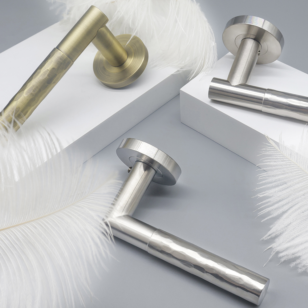 China Hammered Texture Handle Non-Slip Knurled Door Handle