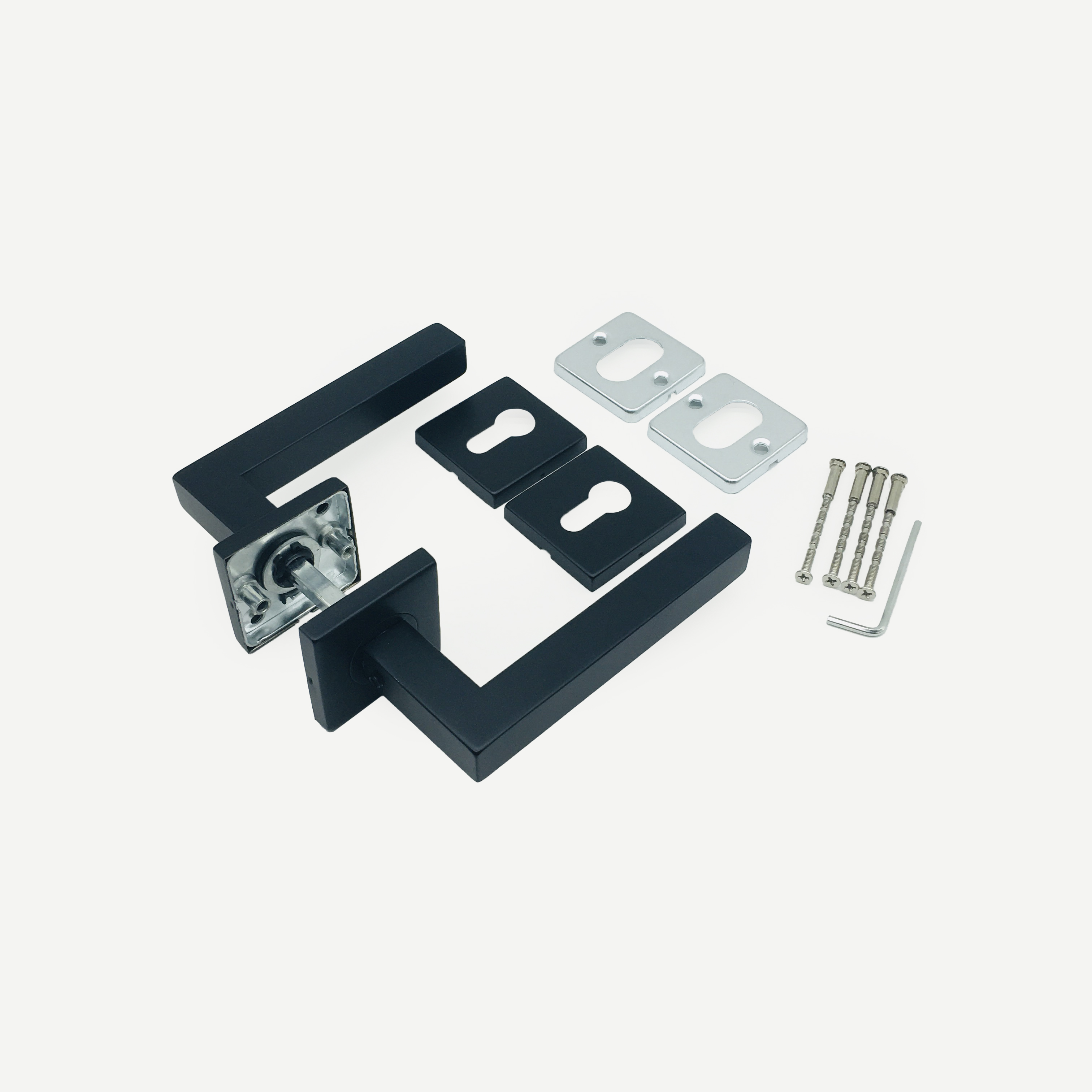 New Design Stainless Steel Black Door Handles with Rosette