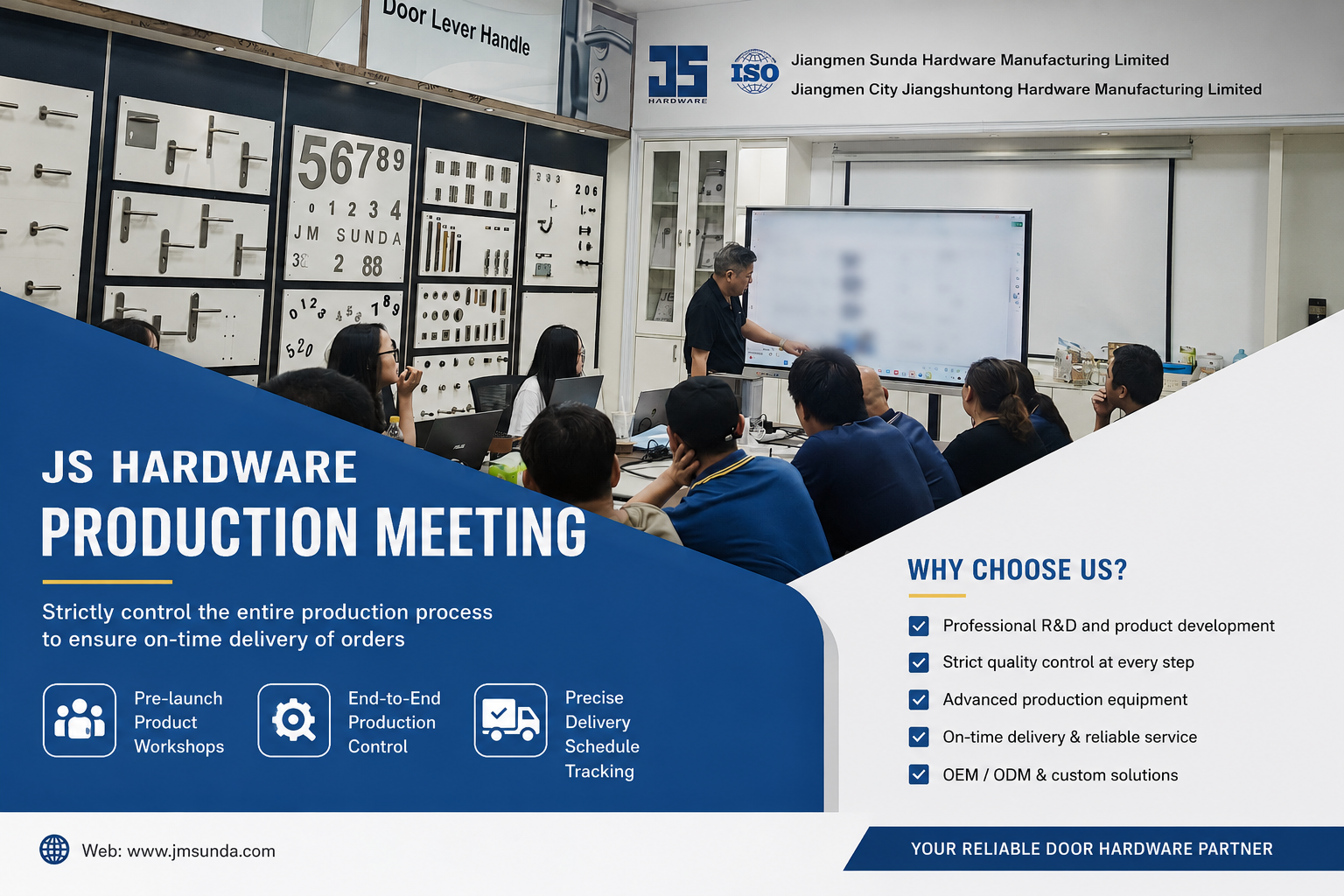 JS Hardware Production Meeting for Door Handle Manufacturing, Quality Control and On-Time Delivery.png