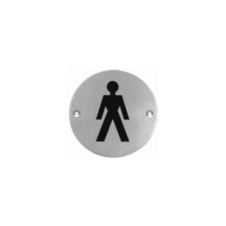 Wholesale 76mm Dia Stainless Steel Self Adhesive Male WC Door Sign Plate