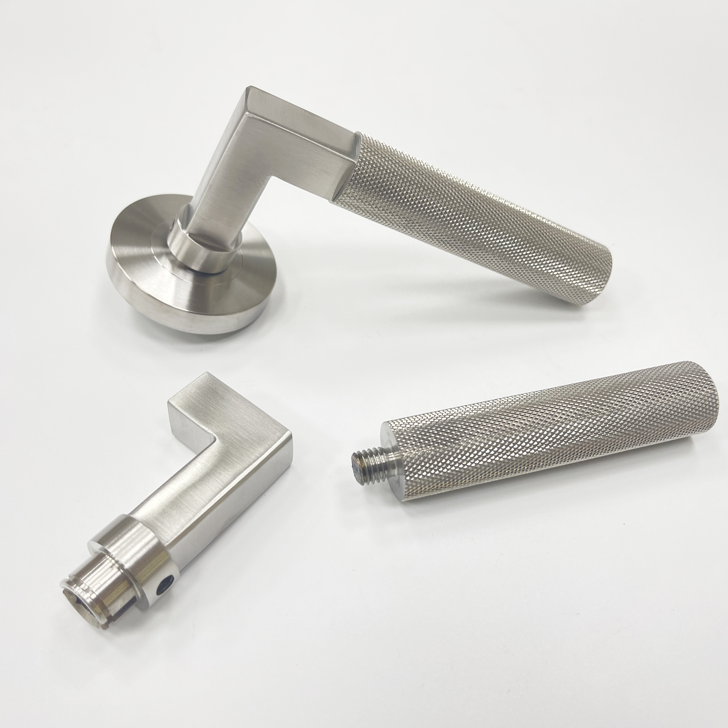 Modern Minimalist Stainless Steel Indoor Square Knurled Pull Handle