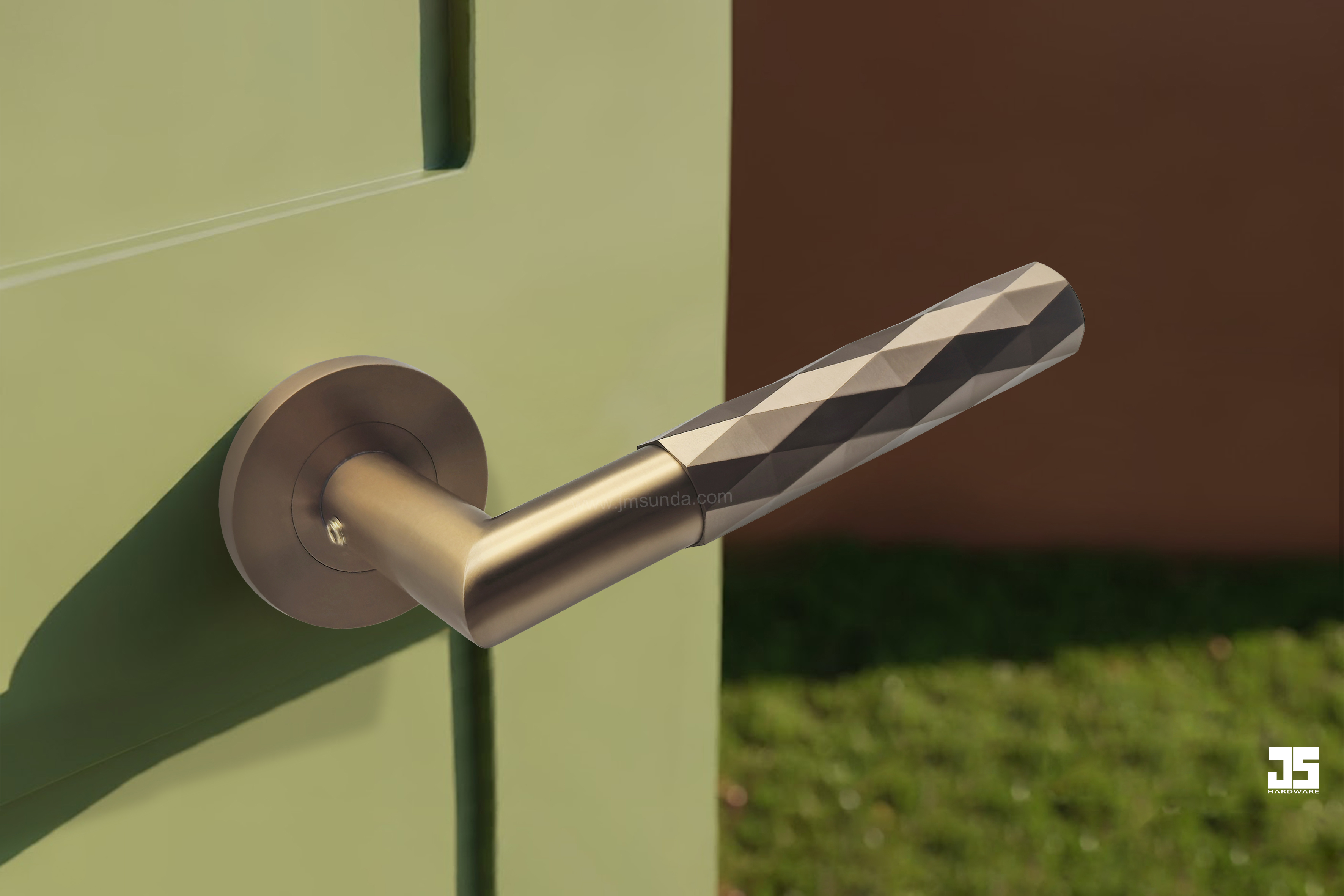 Modern Textured Stainless Steel Lever Handle Collection – Hexagonal, Rhombus, Twist & Square Knurled Designs-3
